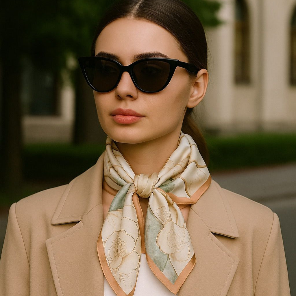 Pañoleta Cafe Floral